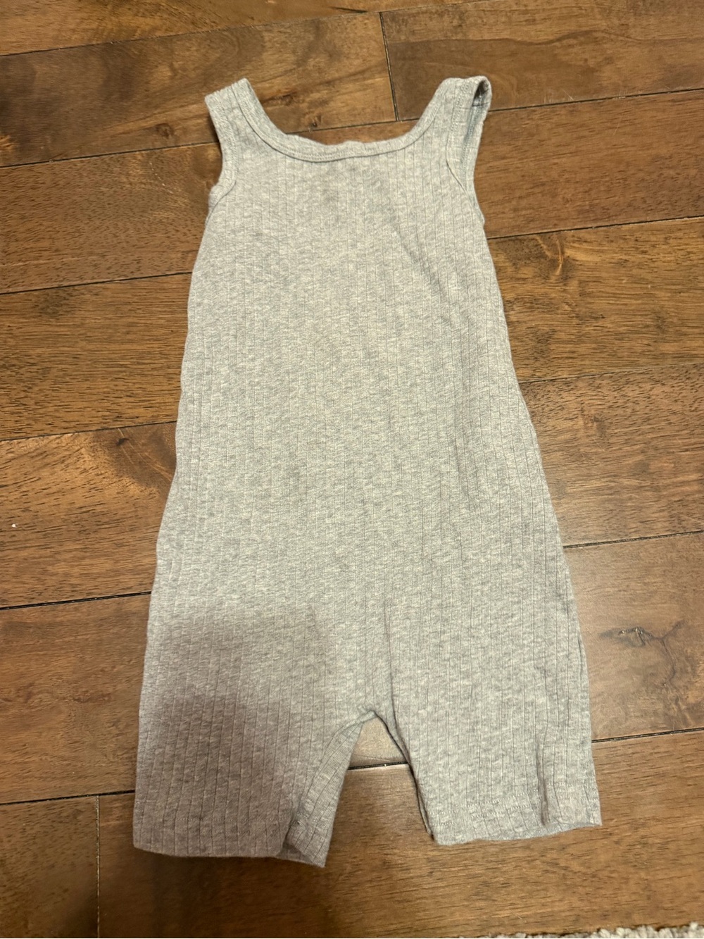 SHEIN Gray Ribbed Tank Romper for Kids
